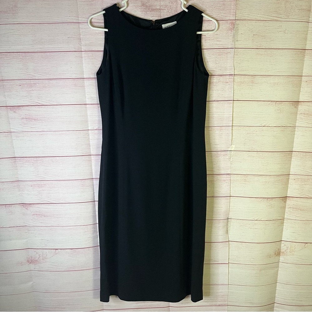 Oscar De La Renta Black Sleeveless Wool Blend‎ Dress Size 8